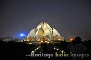 Lotus Temple at night