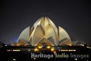 Lotus Temple at night