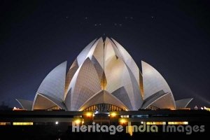 Lotus Temple at night