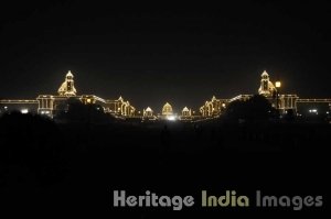 Rashtrapati Bhavan at night during Republic Day Celebrations