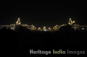 Rashtrapati Bhavan at night during Republic Day Celebrations