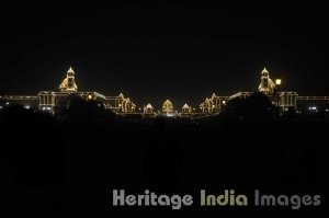 Rashtrapati Bhavan at night during Republic Day Celebrations