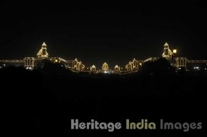 Rashtrapati Bhavan at night during Republic Day Celebrations