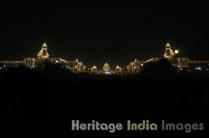 Rashtrapati Bhavan at night during Republic Day Celebrations
