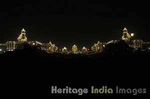 Rashtrapati Bhavan at night during Republic Day Celebrations