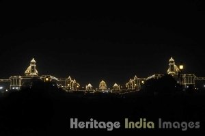 Rashtrapati Bhavan at night during Republic Day Celebrations