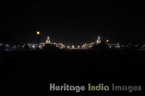 Rashtrapati Bhavan at night during Republic Day Celebrations