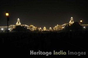 Rashtrapati Bhavan at night during Republic Day Celebrations