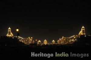 Rashtrapati Bhavan at night during Republic Day Celebrations