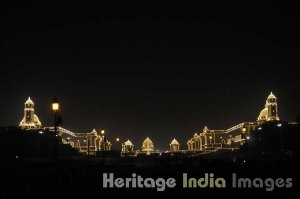 Rashtrapati Bhavan at night during Republic Day Celebrations