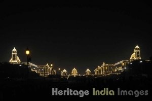 Rashtrapati Bhavan at night during Republic Day Celebrations