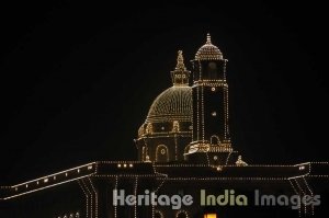 Rashtrapati Bhavan at night during Republic Day Celebrations
