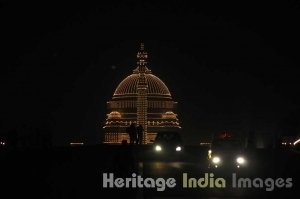 Rashtrapati Bhavan at night during Republic Day Celebrations