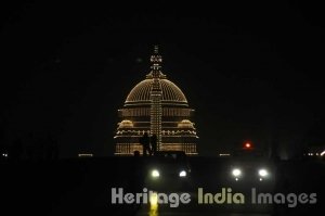 Rashtrapati Bhavan at night during Republic Day Celebrations