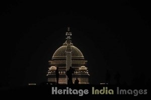 Rashtrapati Bhavan at night during Republic Day Celebrations