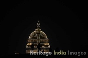 Rashtrapati Bhavan at night during Republic Day Celebrations