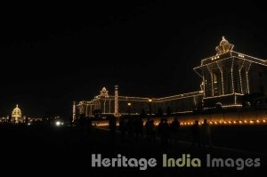Rashtrapati Bhavan at night during Republic Day Celebrations