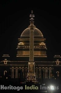 Rashtrapati Bhavan at night during Republic Day Celebrations