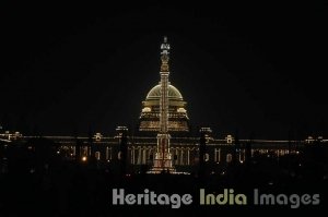 Rashtrapati Bhavan at night during Republic Day Celebrations