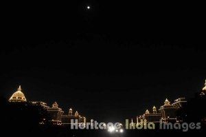 Rashtrapati Bhavan at night during Republic Day Celebrations