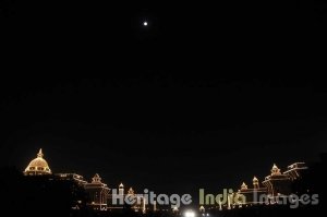 Rashtrapati Bhavan at night during Republic Day Celebrations