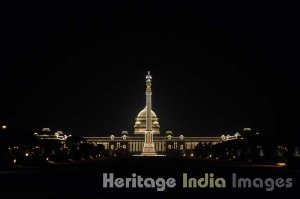 Rashtrapati Bhavan at night during Republic Day Celebrations