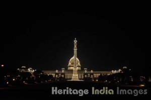 Rashtrapati Bhavan at night during Republic Day Celebrations