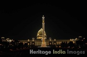 Rashtrapati Bhavan at night during Republic Day Celebrations