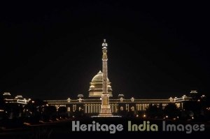 Rashtrapati Bhavan at night during Republic Day Celebrations