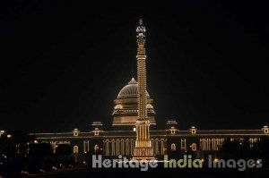 Rashtrapati Bhavan at night during Republic Day Celebrations