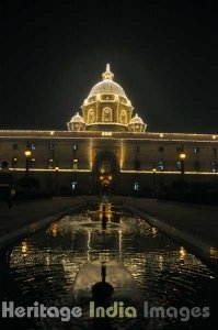 Rashtrapati Bhavan at night during Republic Day Celebrations